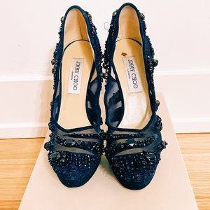 FLASH SALE!!🔥💥 Navy JIMMY CHOO embellished pumps size 8- these are gorgeous!